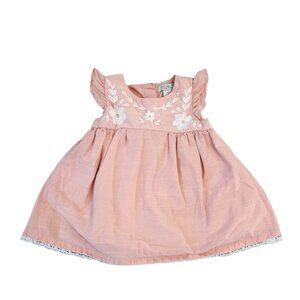 Rachel Zoe Baby Girl Dress Ligh Pink / Peach Size 12M Floral Frilly Embrodery